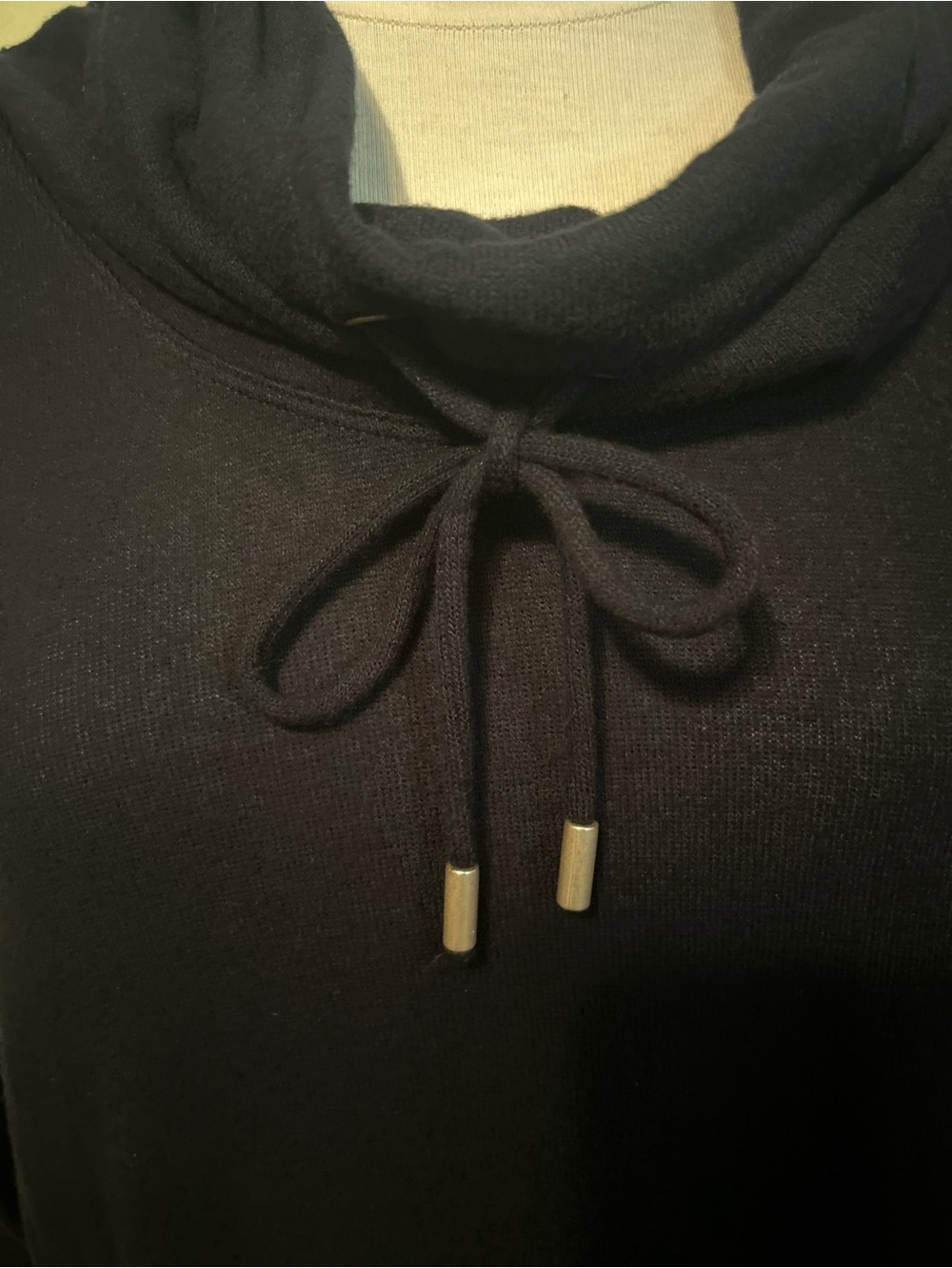 Ruby Rd. Black Cowl Neck Pullover with Drawstring - Picture 5 of 9